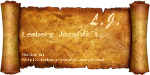 Lemberg Jozafát névjegykártya